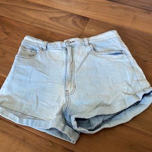 JUSTUSA denim shorts size L with cuffs on the legs